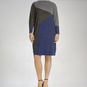 Nic+Zoe Gray Ombre Knit Funnel Neck Dress.Size XL